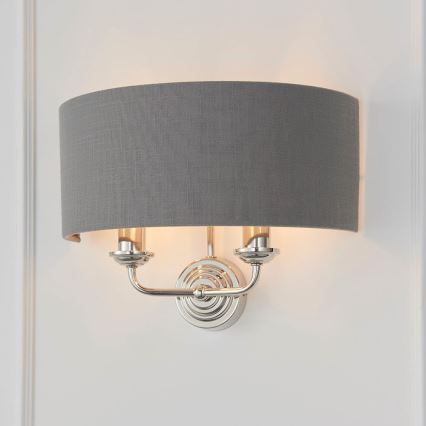Endon 94406 - Seinavalgusti HIGHCLERE 2xE14/40W/230V tume/läikiv kroom