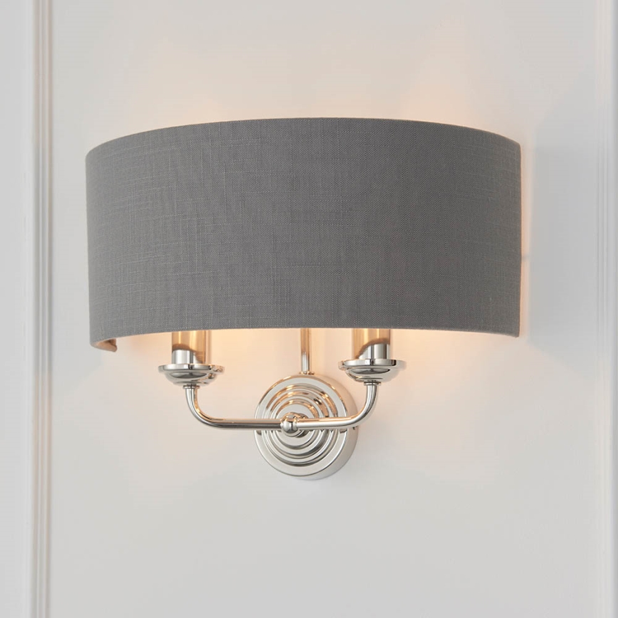 Endon 94406 - Seinavalgusti HIGHCLERE 2xE14/40W/230V tume/läikiv kroom