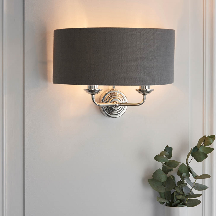 Endon 94406 - Seinavalgusti HIGHCLERE 2xE14/40W/230V tume/läikiv kroom