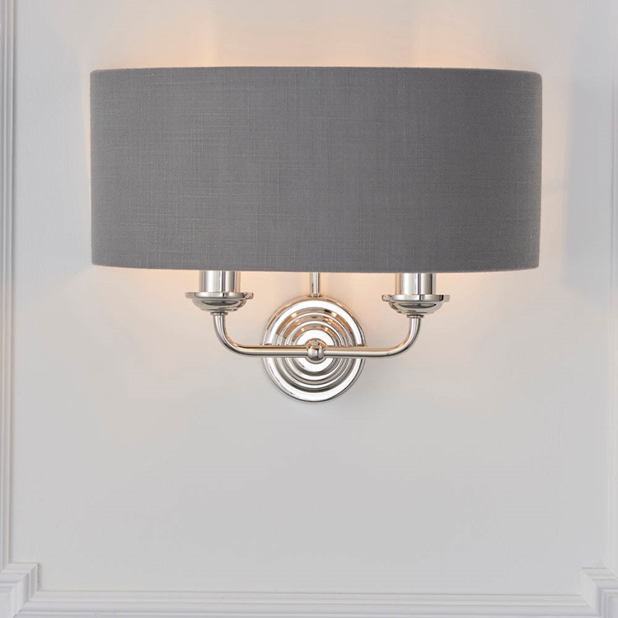 Endon 94406 - Seinavalgusti HIGHCLERE 2xE14/40W/230V tume/läikiv kroom