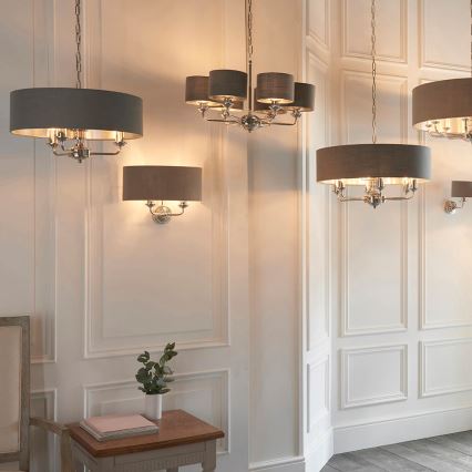Endon 94406 - Seinavalgusti HIGHCLERE 2xE14/40W/230V tume/läikiv kroom