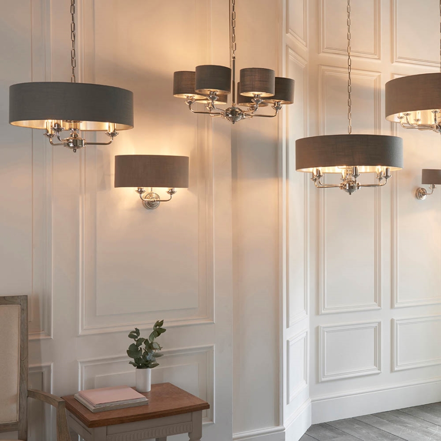Endon 94406 - Seinavalgusti HIGHCLERE 2xE14/40W/230V tume/läikiv kroom
