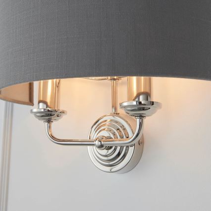 Endon 94406 - Seinavalgusti HIGHCLERE 2xE14/40W/230V tume/läikiv kroom