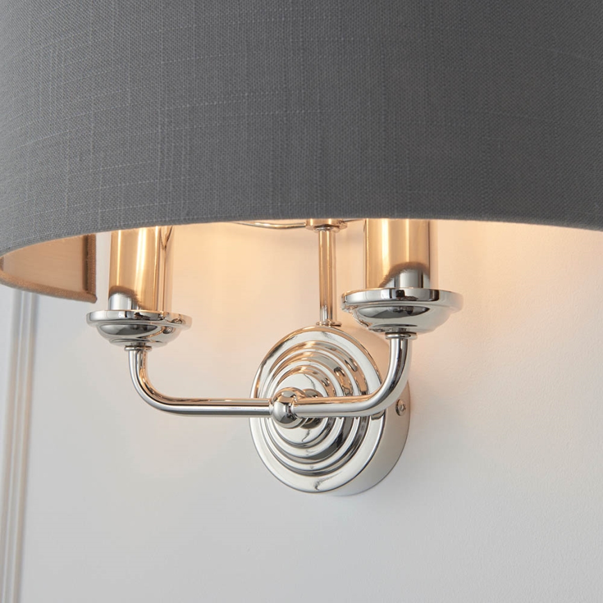 Endon 94406 - Seinavalgusti HIGHCLERE 2xE14/40W/230V tume/läikiv kroom