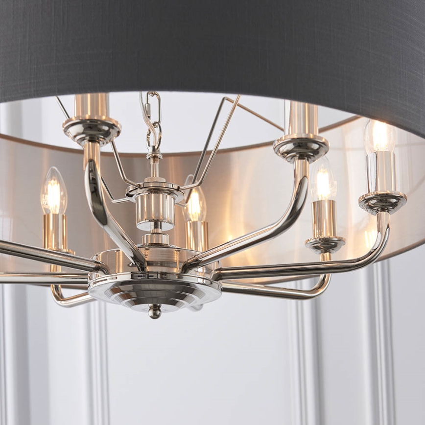Endon 94415 - Lühter HIGHCLERE 8xE14/40W/230V hall/läikiv kroom d. 70 cm