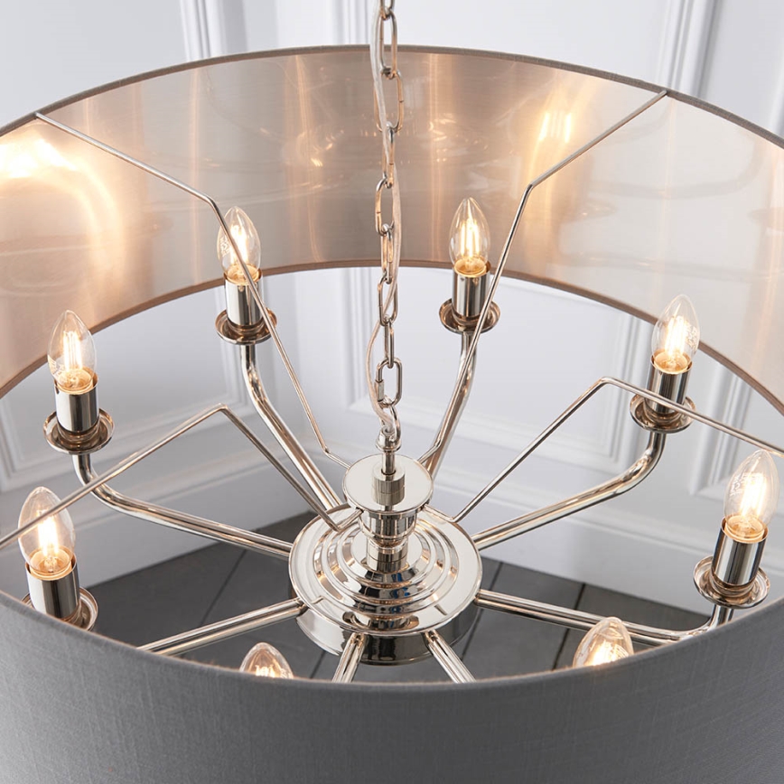 Endon 94415 - Lühter HIGHCLERE 8xE14/40W/230V hall/läikiv kroom d. 70 cm