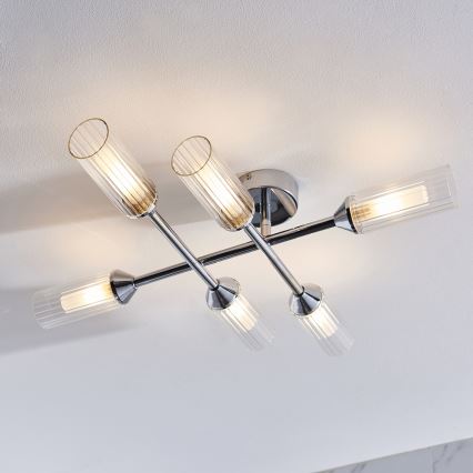 Endon 95045 - Pinnale kinnitatav lühter vannituppa NATORI 6xG9/3W/230V IP44 läikiv kroom