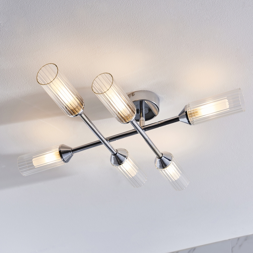 Endon 95045 - Pinnale kinnitatav lühter vannituppa NATORI 6xG9/3W/230V IP44 läikiv kroom