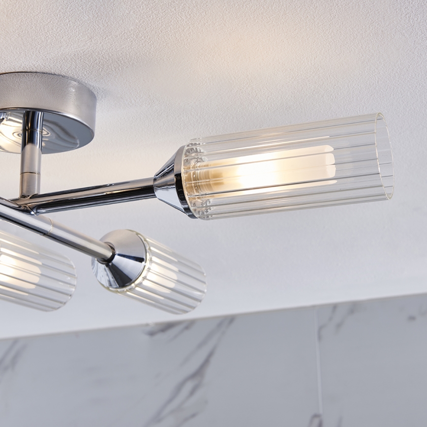 Endon 95045 - Pinnale kinnitatav lühter vannituppa NATORI 6xG9/3W/230V IP44 läikiv kroom