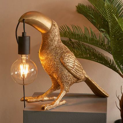 Endon 95077 - Laualamp TOCO TOUCAN 1xE27/10W/230V kuldne