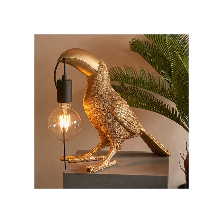 Endon 95077 - Laualamp TOCO TOUCAN 1xE27/10W/230V kuldne
