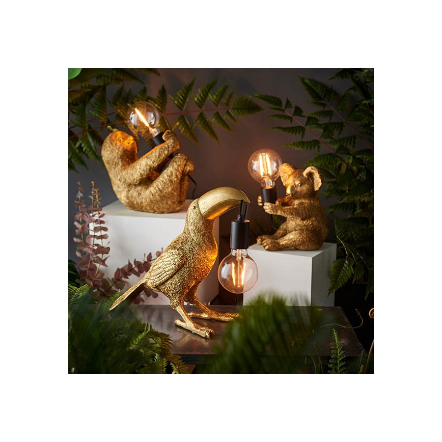 Endon 95077 - Laualamp TOCO TOUCAN 1xE27/10W/230V kuldne