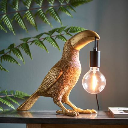 Endon 95077 - Laualamp TOCO TOUCAN 1xE27/10W/230V kuldne