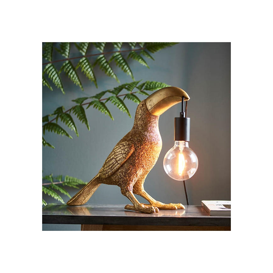 Endon 95077 - Laualamp TOCO TOUCAN 1xE27/10W/230V kuldne