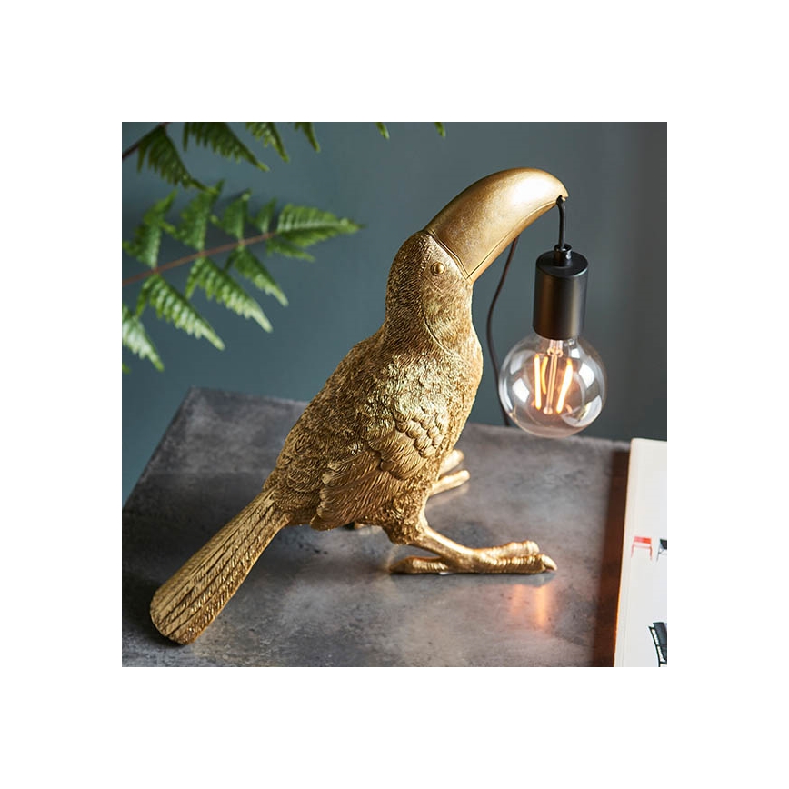 Endon 95077 - Laualamp TOCO TOUCAN 1xE27/10W/230V kuldne