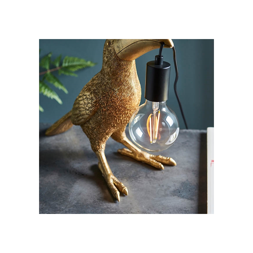 Endon 95077 - Laualamp TOCO TOUCAN 1xE27/10W/230V kuldne