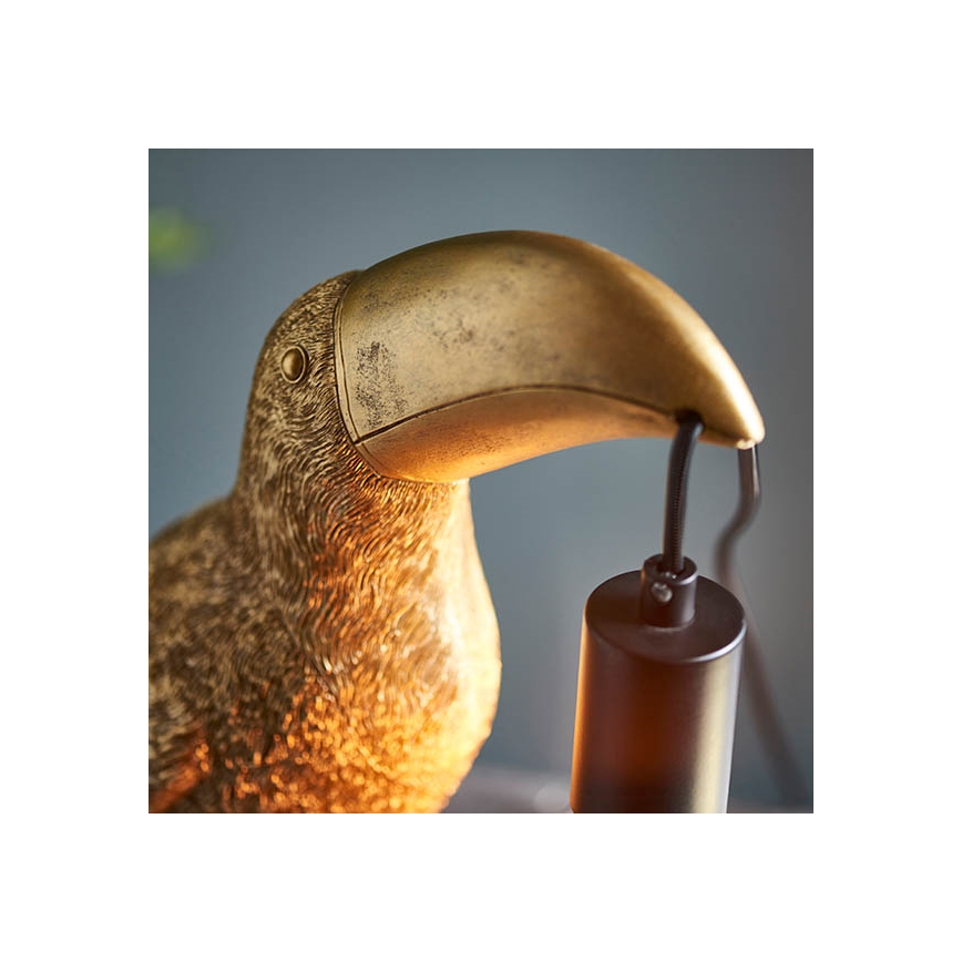 Endon 95077 - Laualamp TOCO TOUCAN 1xE27/10W/230V kuldne
