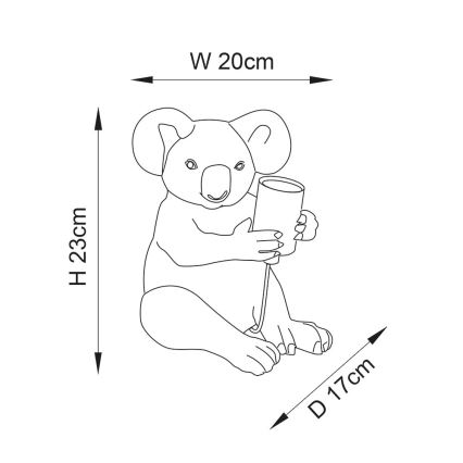 Endon 95082 - laualamp KOALA 1xE27/10W/230V kuldne