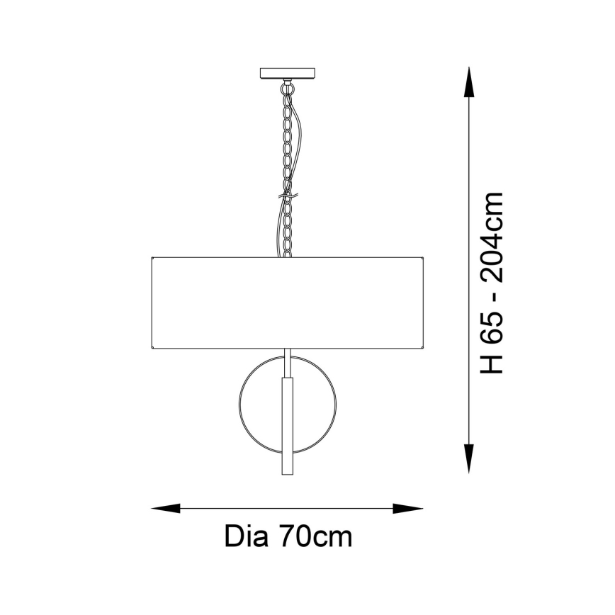 Endon 95211 - Ketiga rippuv lühter 5xE27/10W/230V, läbimõõt 70 cm, hall/messing