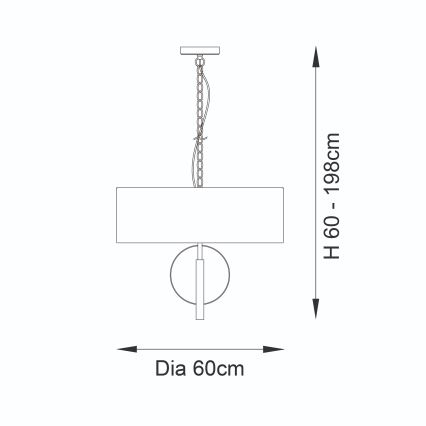Endon 95212 - Lühter ketiga 3xE27/10W/230V Ø 60 cm hall/messing