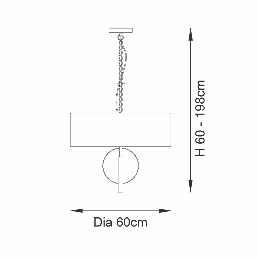 Endon 95212 - Lühter ketiga 3xE27/10W/230V Ø 60 cm hall/messing