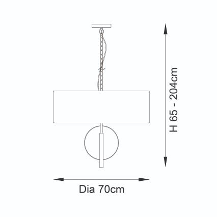 Endon 95215 - Kettaga lühter 5xE27/10W/230V läbimõõt 70 cm hall