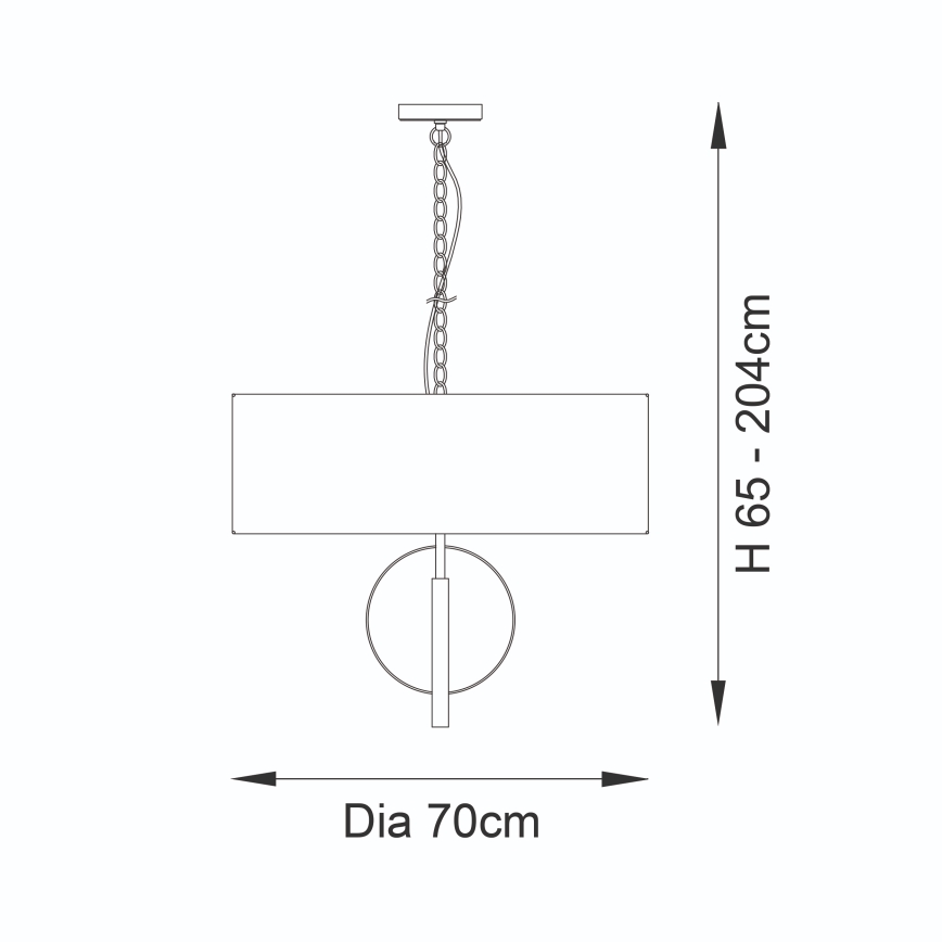 Endon 95215 - Kettaga lühter 5xE27/10W/230V läbimõõt 70 cm hall