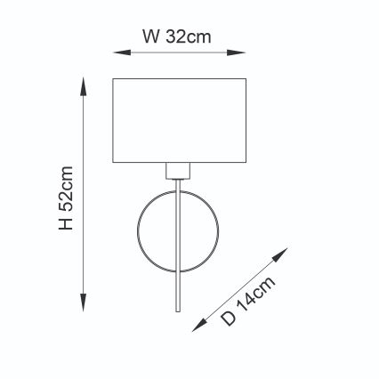 Endon 95218 - Seinalamp 1xE27/10W/230V sinine/messing