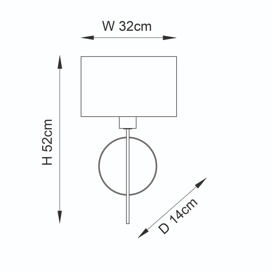 Endon 95218 - Seinalamp 1xE27/10W/230V sinine/messing