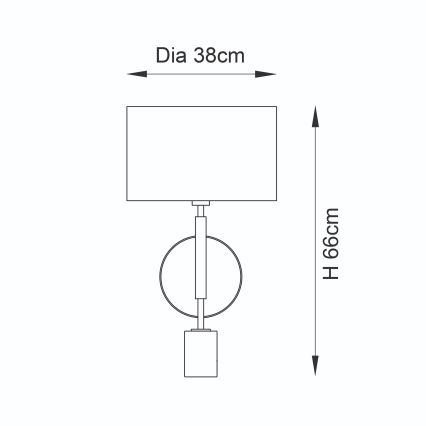 Endon 95221 - Laualamp 1xE27/10W/230V sinine/messing/must
