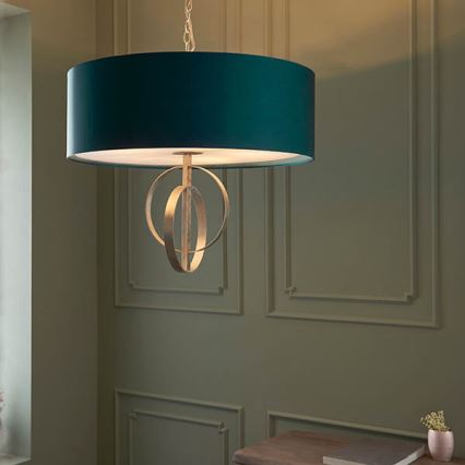 Endon 95223 - laelühter kettaga 5xE27/10W/230V läbimõõt 70 cm sinine/hall