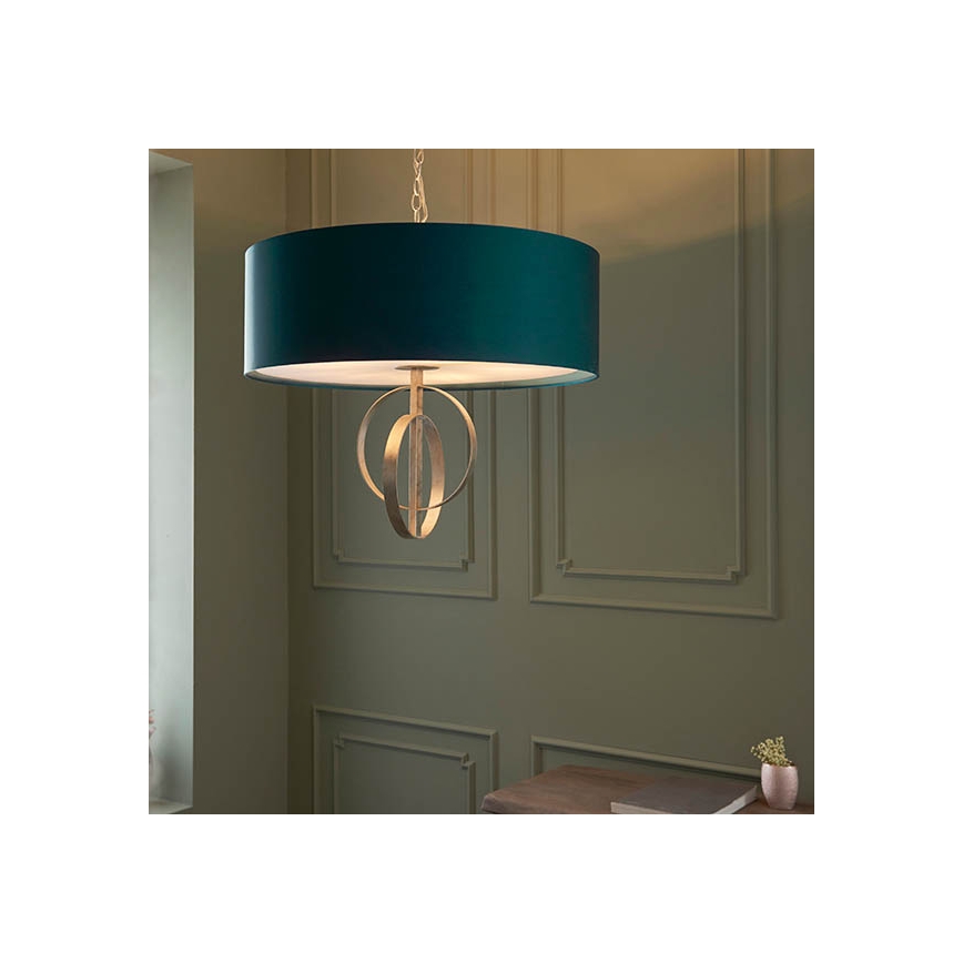Endon 95223 - laelühter kettaga 5xE27/10W/230V läbimõõt 70 cm sinine/hall