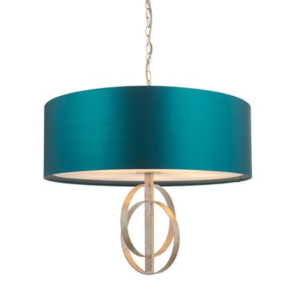 Endon 95223 - laelühter kettaga 5xE27/10W/230V läbimõõt 70 cm sinine/hall