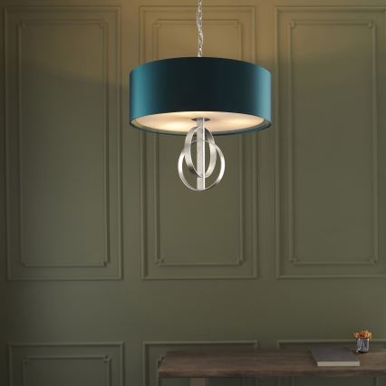 Endon 95224 - Ketiga ripp-lühter, 3×E27, 10 W, 230 V, läbimõõt 60 cm, sinine/hall