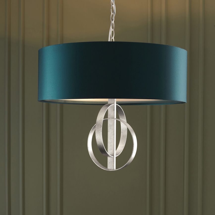 Endon 95224 - Ketiga ripp-lühter, 3×E27, 10 W, 230 V, läbimõõt 60 cm, sinine/hall