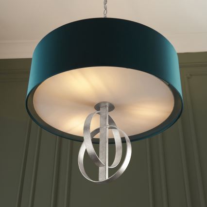 Endon 95224 - Ketiga ripp-lühter, 3×E27, 10 W, 230 V, läbimõõt 60 cm, sinine/hall