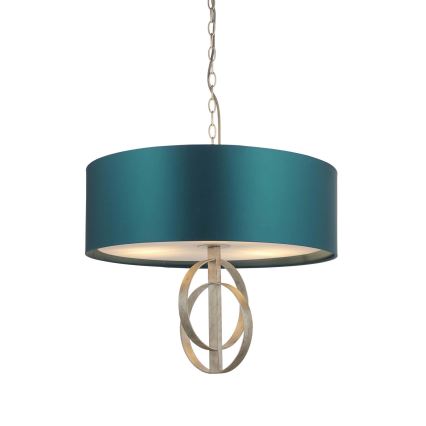 Endon 95224 - Ketiga ripp-lühter, 3×E27, 10 W, 230 V, läbimõõt 60 cm, sinine/hall