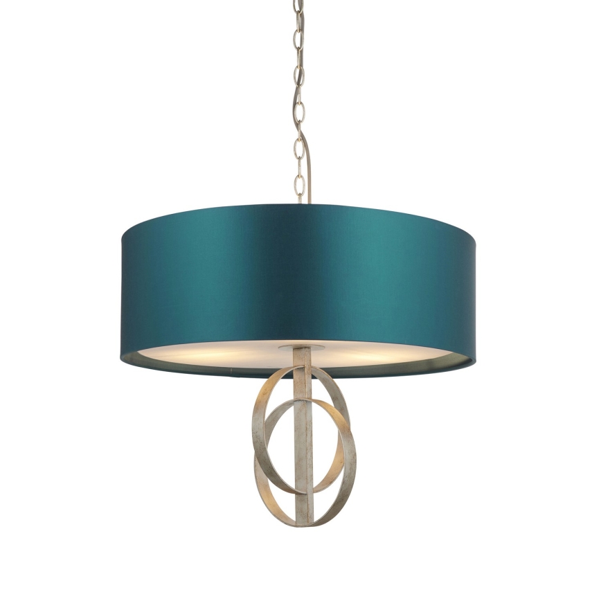 Endon 95224 - Ketiga ripp-lühter, 3×E27, 10 W, 230 V, läbimõõt 60 cm, sinine/hall