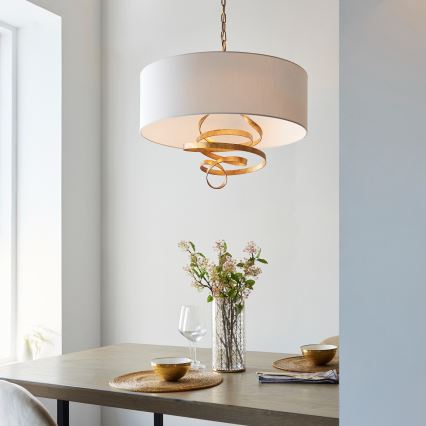Endon 95268 - ketiga lühter 3xE14/6W/230V, läbimõõt 60 cm, valge/messing