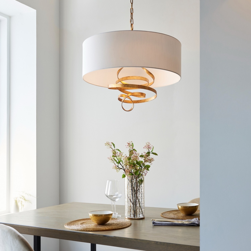 Endon 95268 - ketiga lühter 3xE14/6W/230V, läbimõõt 60 cm, valge/messing