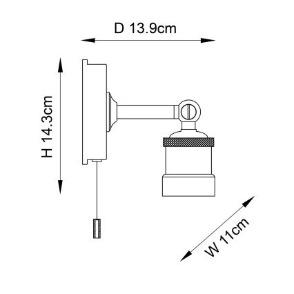 Endon 95505 - vannitoa seinavalgusti MILLER 1xE27/6W/230V IP44 läikiv kroom