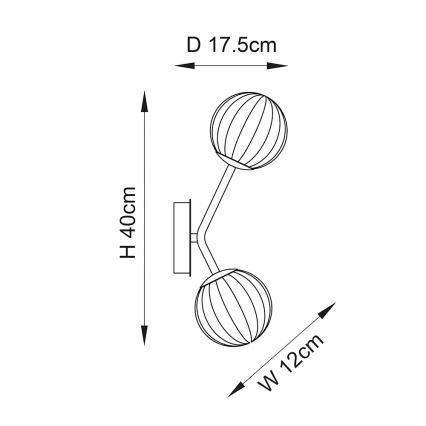 Endon 96691 - seinavalgusti NORTHWEST 2xG9/3W/230V kuldne