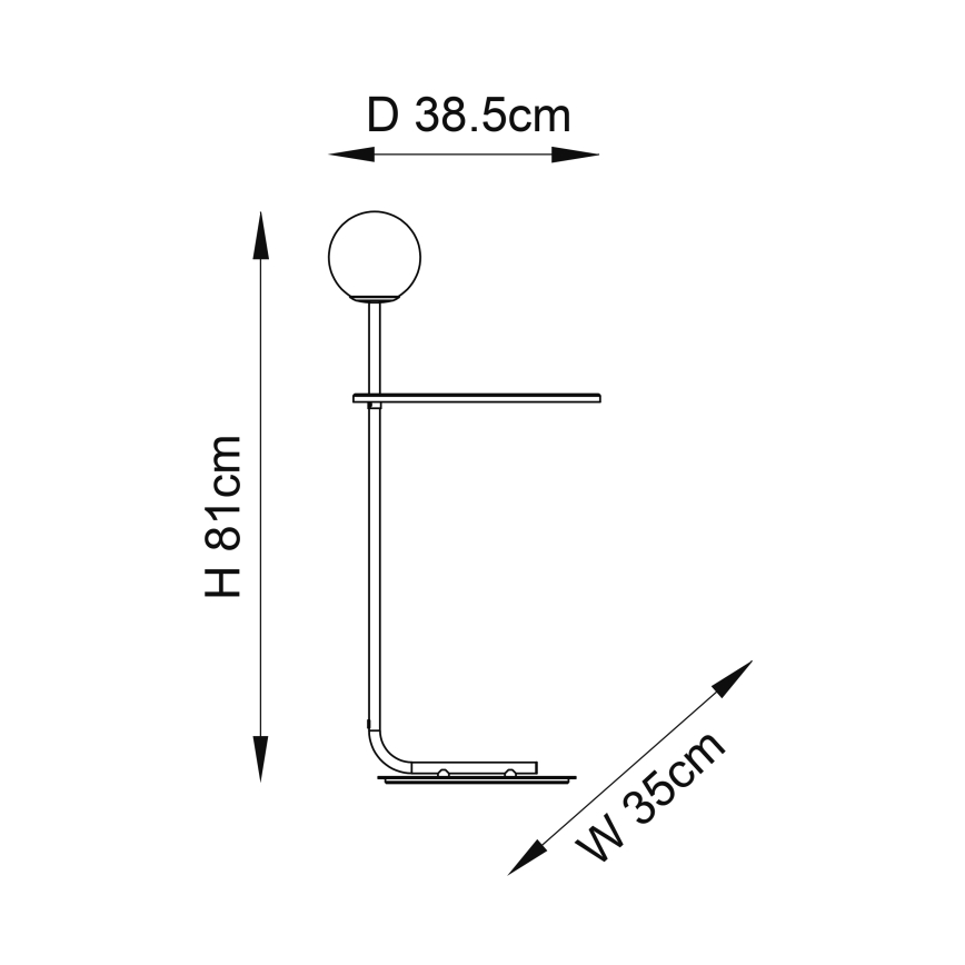 Endon 96713 - põrandalamp HALO 1xG9/3W/230V must