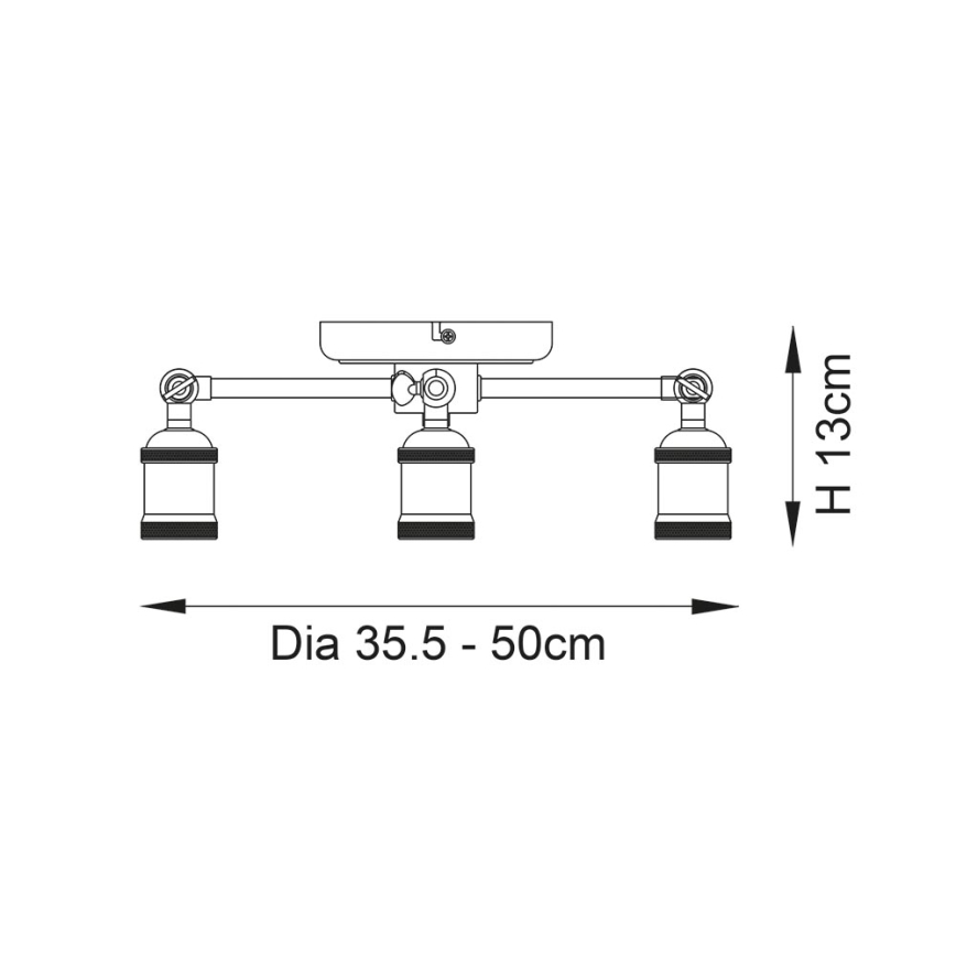Endon 97243 - Kohtvalgusti HAL 3xE27/10W/230V messing