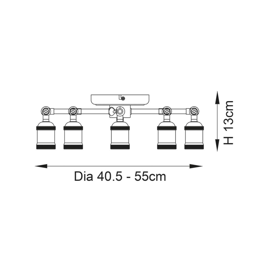 Endon 97244 - Kohtvalgusti HAL 5xE27/10W/230V messing
