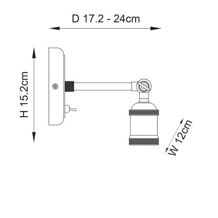 Endon 97245 - Seinale paigaldatav suunavalgusti halogeen 1xE27/10W/230V messing