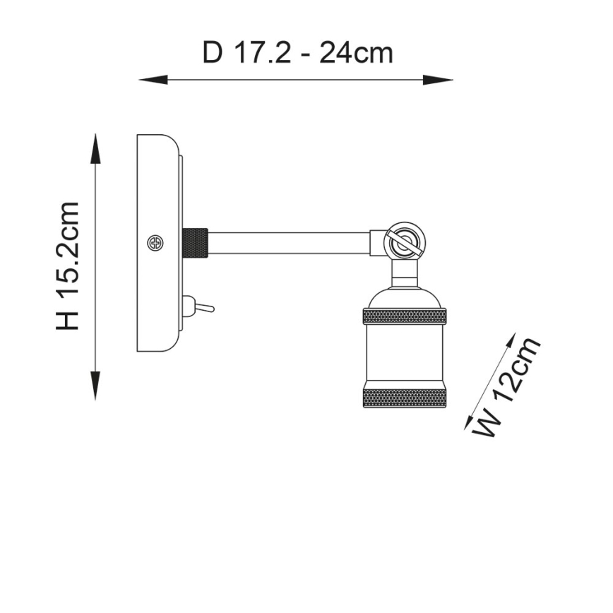 Endon 97245 - Seinale paigaldatav suunavalgusti halogeen 1xE27/10W/230V messing