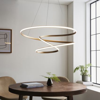 Endon 97639 - hämardatav LED-kaabliga rippvalgusti TWIRL LED/88W/230V 3000K, kuldne