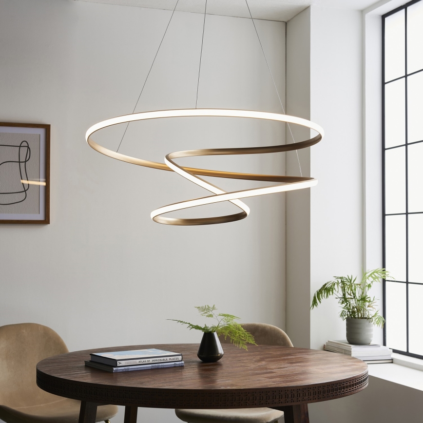 Endon 97639 - hämardatav LED-kaabliga rippvalgusti TWIRL LED/88W/230V 3000K, kuldne