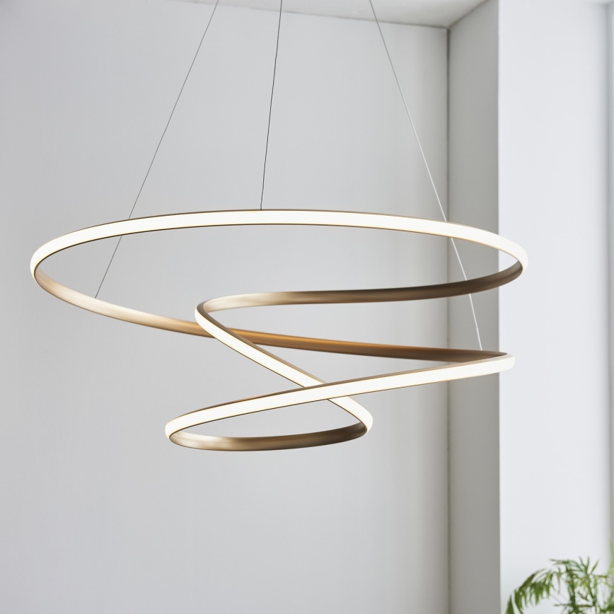 Endon 97639 - hämardatav LED-kaabliga rippvalgusti TWIRL LED/88W/230V 3000K, kuldne